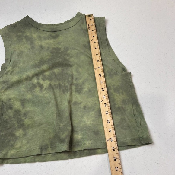 LNA Womens Garçon Tank Top Size Medium Green Tie Dye Sleeveless Crewneck Cropped - Picture 9 of 11